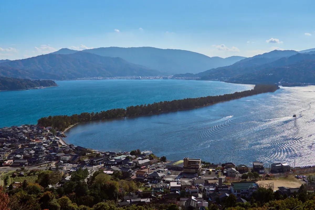 Amanohashidate sandbar from Kasamatsu Park on a day trip from Kyoto to Amanohashidate